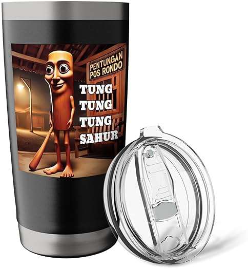 Tung Tung Tung Sahur Meme Brainrot Stainless Steel Insulated Tumbler - Image 6