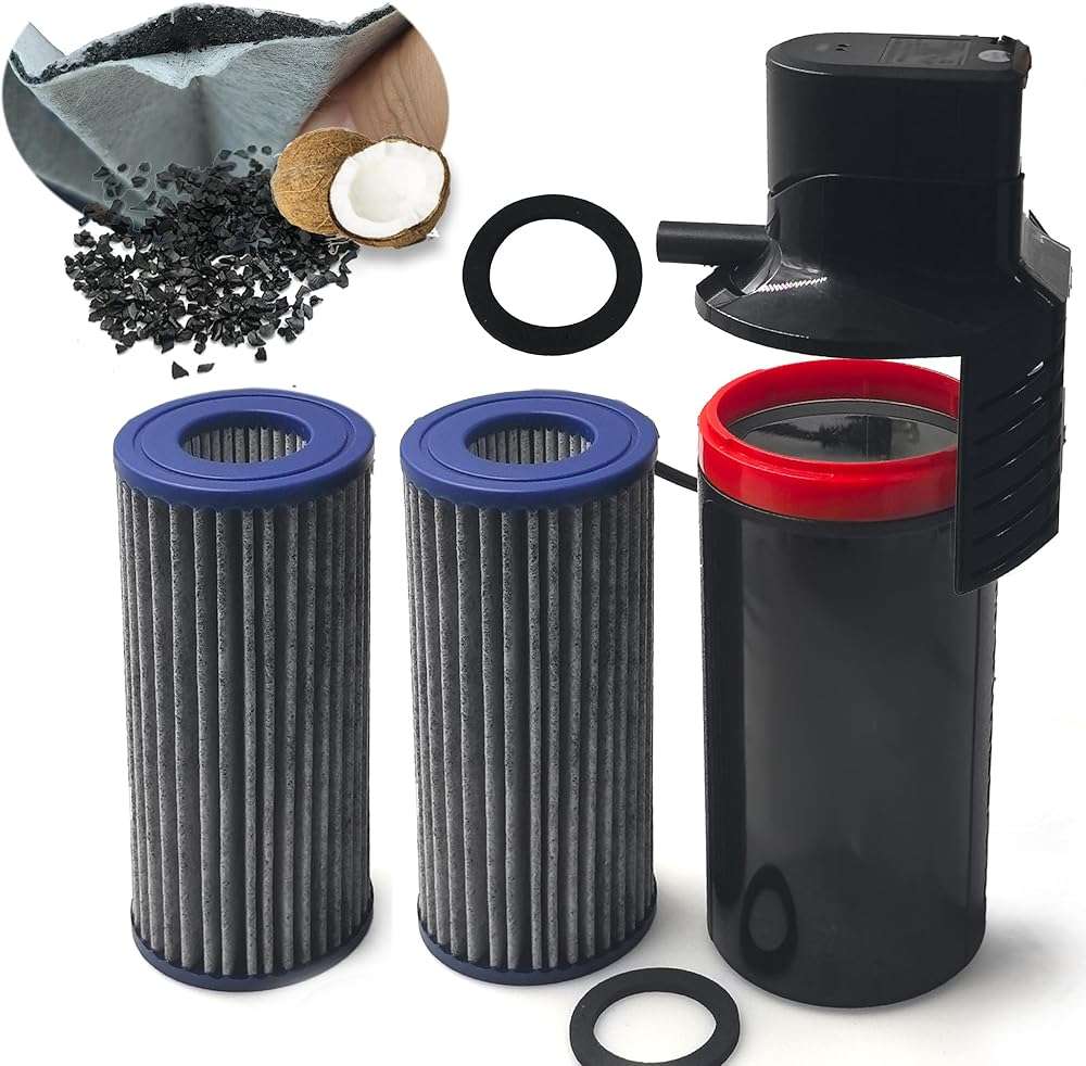 PurifyLogix 4PCS Upgraded Activated Carbon Micron Cartridge Replacement for Marineland Magnum Polishing Internal Canister Filters (ML90770), 2 Cartridge & 2 Rubber Gasket Compare to Part PA0140 - Image 1