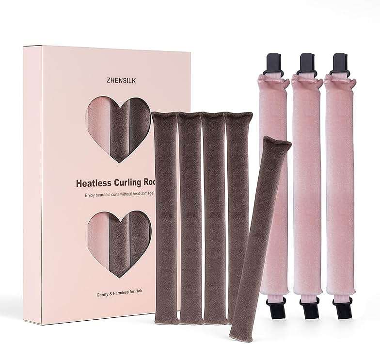 Heatless Curls Overnight Rods Set – 8PCS Flexible Heatless Curling Rods for Long & Short Hair, Soft No Heat Hair Curler Blowout Styling Tools for Loose Waves or Tight Curls - Image 1