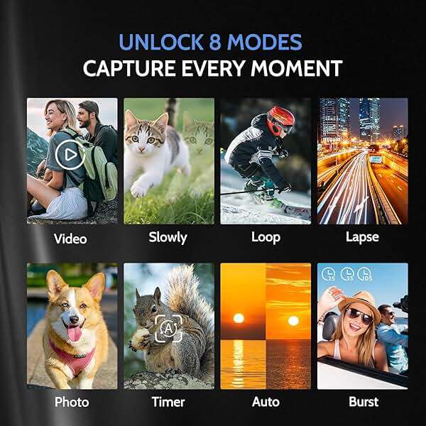 5K Digital Camera, Dual Screens Camera with 18X Digital Zoom, Compact Vlogging Camera for Teens, Beginner-Friendly Gift Pack, 32GB Card & 2 Batteries, Black - Image 5