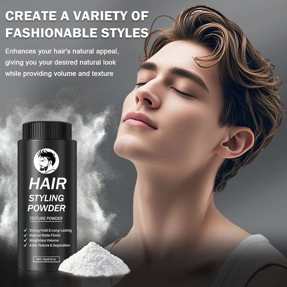 DAMUSI Hair Styling Powder for Men & Women - Volumizing and Texturizing Powder Matte Finish Natural Look Mattifying Hair Texture powder All-Day Hold(2PCS) - Image 7