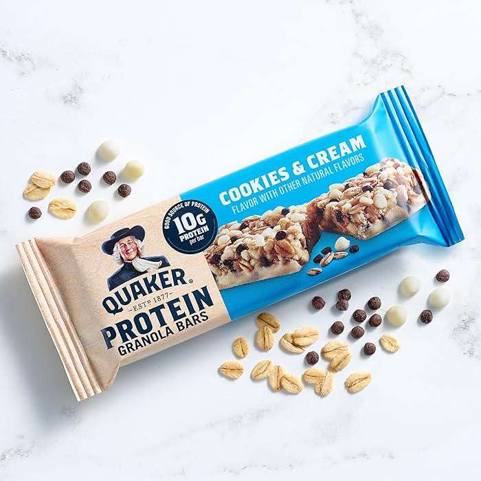 Quaker Protein Granola Bars, 2 Flavor Variety Pack, 10g Protein, 1.41 oz Bars, 20ct - Image 4