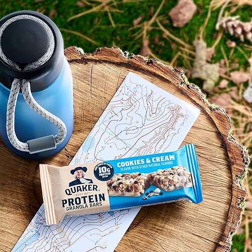 Quaker Protein Granola Bars, 2 Flavor Variety Pack, 10g Protein, 1.41 oz Bars, 20ct - Image 6
