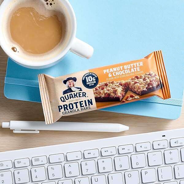 Quaker Protein Granola Bars, 2 Flavor Variety Pack, 10g Protein, 1.41 oz Bars, 20ct - Image 7