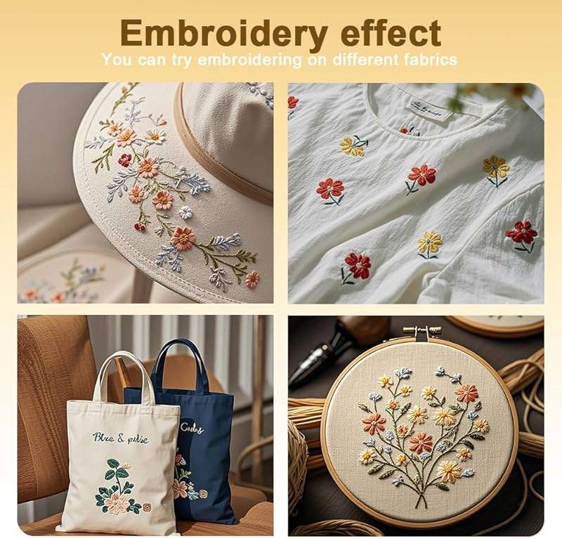DOODLREAM 14Pcs Geometric Texture Water Soluble Hand Sewing Stabilizers, 8.3"x11.7" Modern Geometric Sashiko Embroidery Pattern Stabilizer, 4 Sheets Mending Stick and Stitch Embroidery Paper Sticker - Image 6