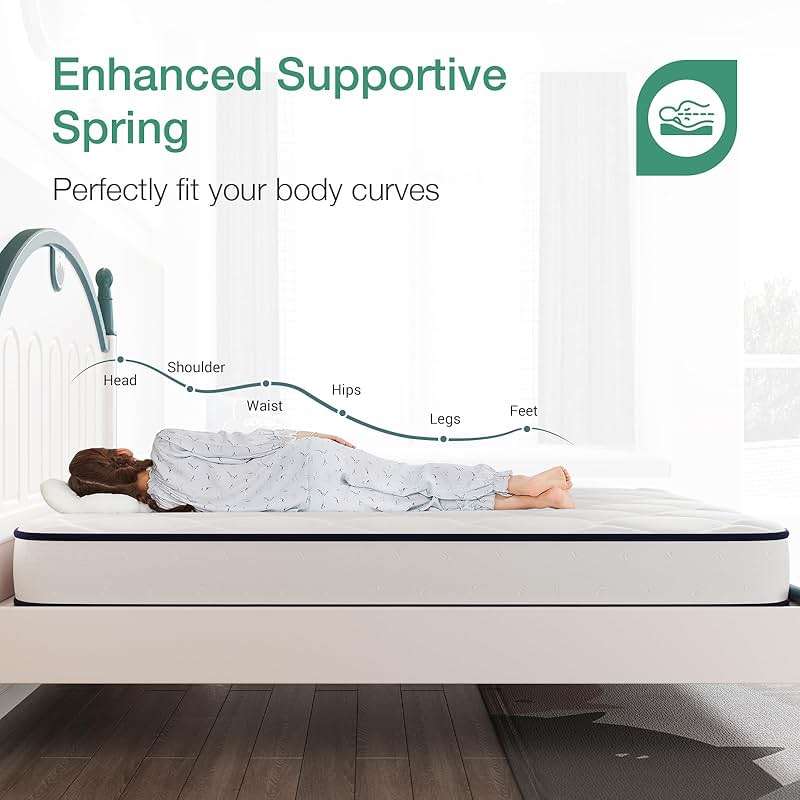 Novilla 6 Inch Twin Mattress,Bonnell Spring Hybrid Mattresses for Spine Support & Cooling Comfort - Twin Bed Mattress,Adaptive Foam Layer with Medium Firm- CertiPUR-US Certified for Youth/Guest Rooms - Image 3