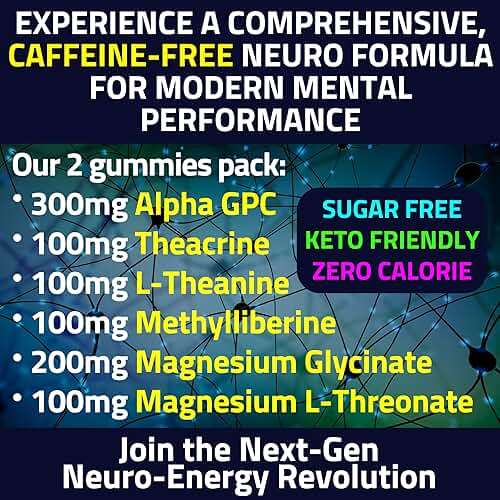 Alpha GPC Teacrine Magnesium L-Threonate & Glycinate Complex L-Theanine Methylliberine Gummies, Caffeine Gum Capsules Pills Supplement Pill Capsule Powder Supplements Alternative, 100mg 200mg 300mg - Image 7