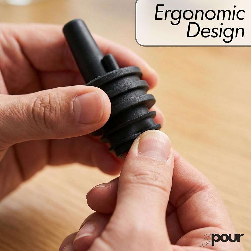 ZPOUR Black Premium Quality Liquor Pour Spouts Pack 12 Reusable Leakproof Bottle Tops For Bartenders And Home Use Easy Flow Control For Alcohol Juice Syrup Oil Durable Silicone Spout Universal Fit - Image 4