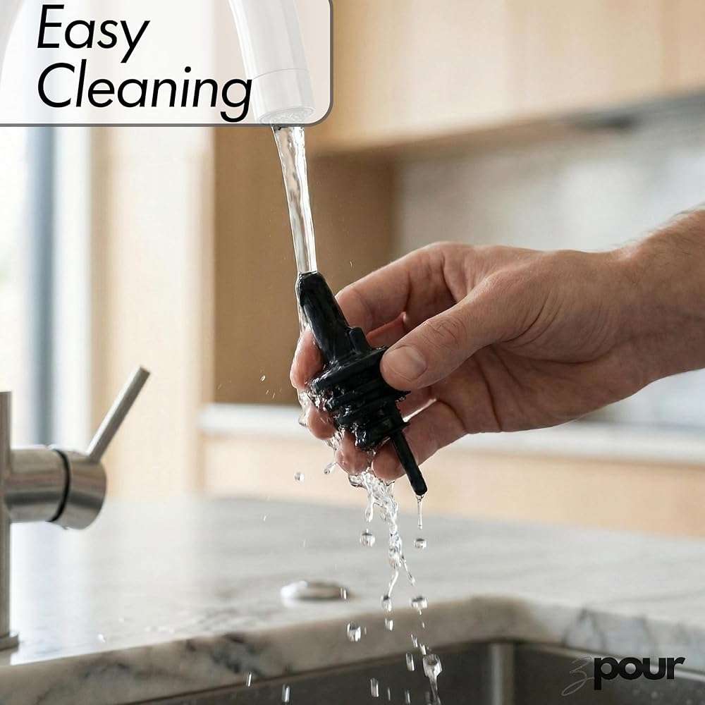 ZPOUR Black Premium Quality Liquor Pour Spouts Pack 12 Reusable Leakproof Bottle Tops For Bartenders And Home Use Easy Flow Control For Alcohol Juice Syrup Oil Durable Silicone Spout Universal Fit - Image 9