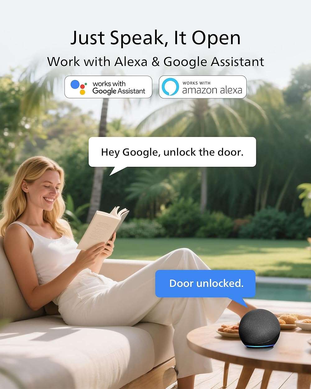 Philips WiFi Keypad Door Lock with Handle, Built-in WiFi, APP Remote Control, Voice & Fingerprint Unlock, Smart Locks for Front Door with Auto Lock, Digital Front Door Lock Set, Keyless Entry Deadbolt - Image 4