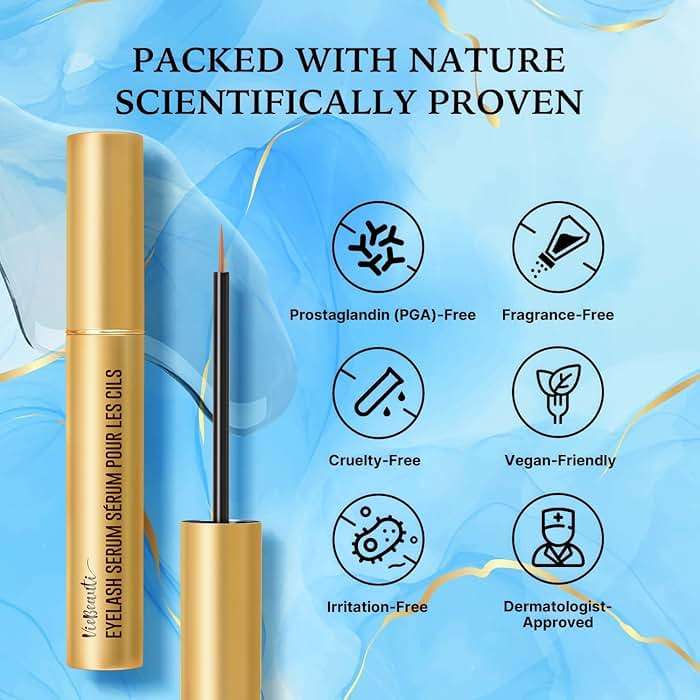 VieBeauti Lash Serum for Eyelash Growth: 5mL Eyelash Growth Serum with Advanced Formula to Boost Longer Fuller and Thicker Looking Lashes - Vegan & Cruelty-Free for Sensitive Eyes 5-Month Supply - Image 4