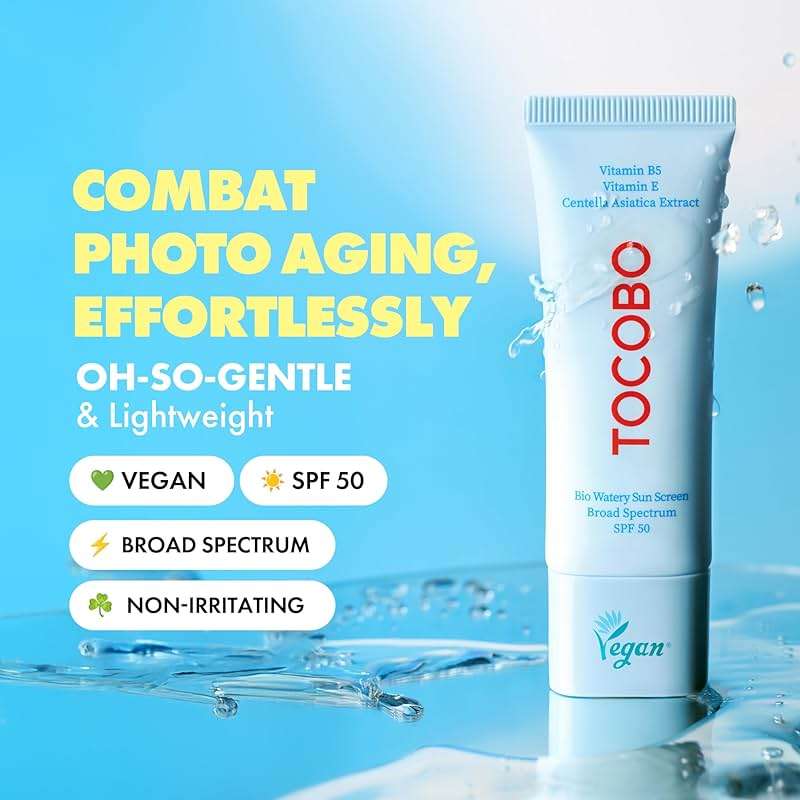 TOCOBO Bio Watery Sunscreen SPF 50 Broad Spectrum Korean Facial Sun Cream, Hyaluronic Acid, Lightweight Daily Face Sunblock,Vegan, Korean Skincare 1.35 fl oz - Image 4