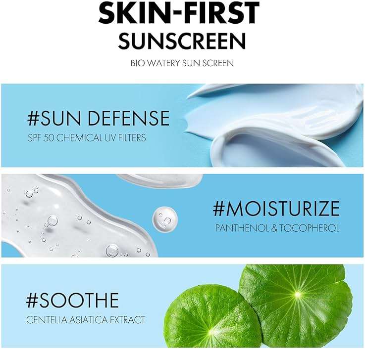 TOCOBO Bio Watery Sunscreen SPF 50 Broad Spectrum Korean Facial Sun Cream, Hyaluronic Acid, Lightweight Daily Face Sunblock,Vegan, Korean Skincare 1.35 fl oz - Image 6