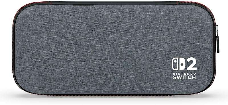 PowerA Slim Case for Nintendo Switch 2 - Dark Heather Grey, Officially Licensed, Protective Case, Holds 10 Game Cards, Padded Screen Protector, Built-in Play Stand - Image 4