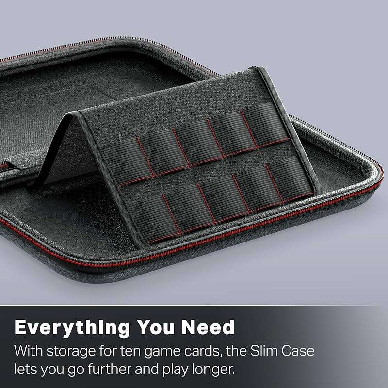 PowerA Slim Case for Nintendo Switch 2 - Dark Heather Grey, Officially Licensed, Protective Case, Holds 10 Game Cards, Padded Screen Protector, Built-in Play Stand - Image 8