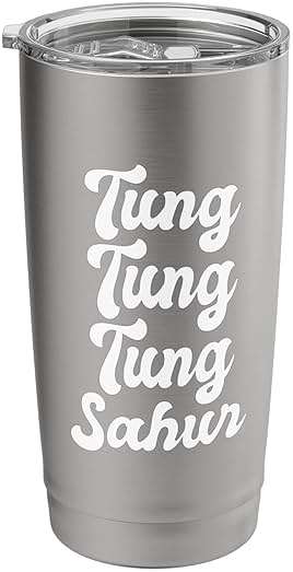 Tung Tung Tung Sahur Meme Viral Joke Drum Beat Wooden Log Stainless Steel Insulated Tumbler - Image 1