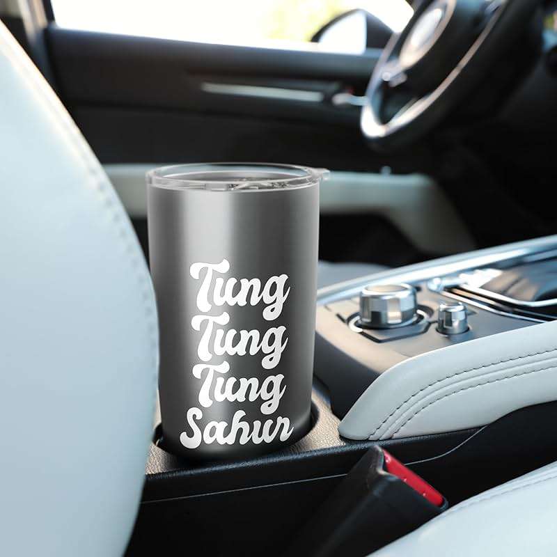 Tung Tung Tung Sahur Meme Viral Joke Drum Beat Wooden Log Stainless Steel Insulated Tumbler - Image 2