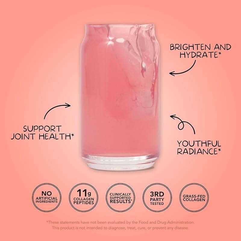 Clean Simple Eats Collagen Powder + Beauty Blend, Ruby Red Raspberry, Hydrolyzed Collagen Peptides from Grass Fed Bovine & Chicken, Hyaluronic Acid for Hair, Skin, Nail & Joint Support, 30 Servings - Image 4