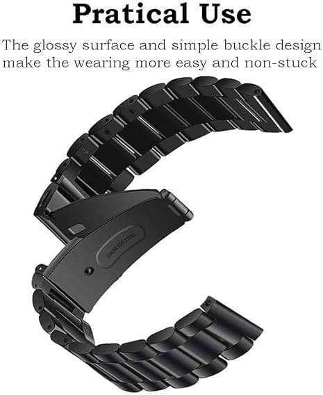 Miimall Metal Band for Garmin Vivoactive 6/5/3, Forerunner 55/165/570 42mm, Venu/Venu Sq/2 Plus, 20mm Women Men Solid Strap Stainless Steel Bracelet for Vivomove Sport/Trend/Luxe, Approach S12/S50 - Image 4