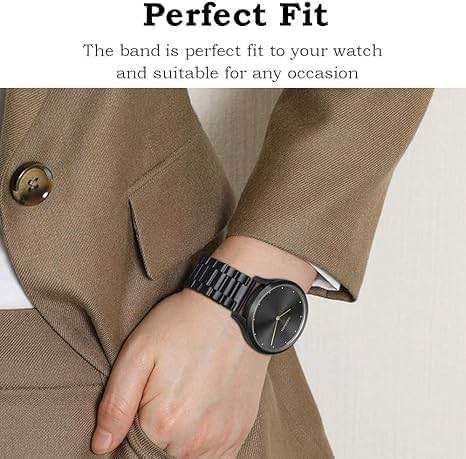 Miimall Metal Band for Garmin Vivoactive 6/5/3, Forerunner 55/165/570 42mm, Venu/Venu Sq/2 Plus, 20mm Women Men Solid Strap Stainless Steel Bracelet for Vivomove Sport/Trend/Luxe, Approach S12/S50 - Image 5