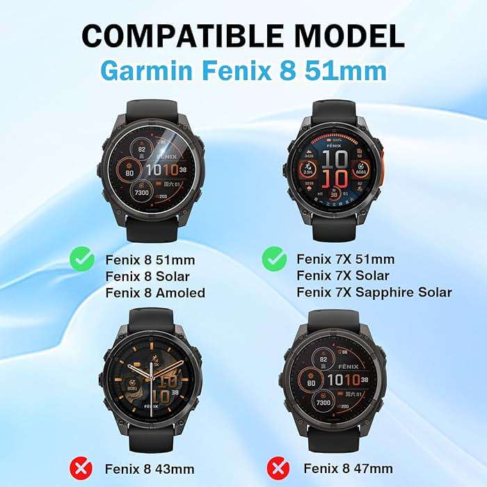 EasEasy 4 Pack Compatible for Garmin Fenix 8 51mm Screen Protector Privacy, 9H Tempered Glass Anti-peeping Protective Film for Fenix 8 Solar/Amoled & Fenix 7X Solar/Sapphire Solar 51mm Watch Film - Image 2
