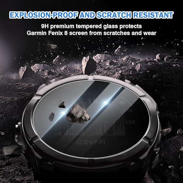 EasEasy 4 Pack Compatible for Garmin Fenix 8 51mm Screen Protector Privacy, 9H Tempered Glass Anti-peeping Protective Film for Fenix 8 Solar/Amoled & Fenix 7X Solar/Sapphire Solar 51mm Watch Film - Image 4
