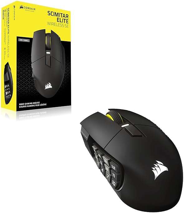 Corsair Scimitar Elite Wireless SE MMO PC Gaming Mouse – 33,000 DPI, 16 Programmable Buttons, Key Slider, Elgato Virtual Stream Deck, 1,000Hz Polling, Up to 150-Hour Battery – Gunmetal - Image 9