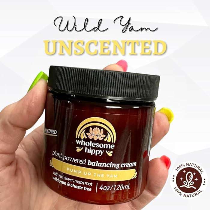Wholesome Hippy Wild Yam Cream for Balance Support Body Cream with Maca, Chaste Tree, Milk Thistle & Shea – Moisturizing Botanical Balm for Women & Men – 4oz - Unscented - Image 5