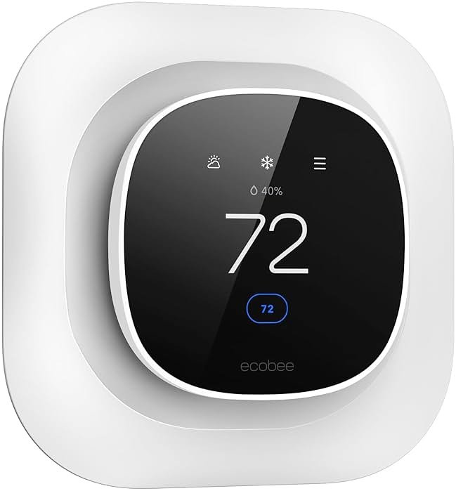 CaseBot Wall Plate for New 2025 ecobee Smart Thermostat Essential Thermostat, Practical and Stylish Trim Plate Bracket Cover Mount Holder, White - Product Image