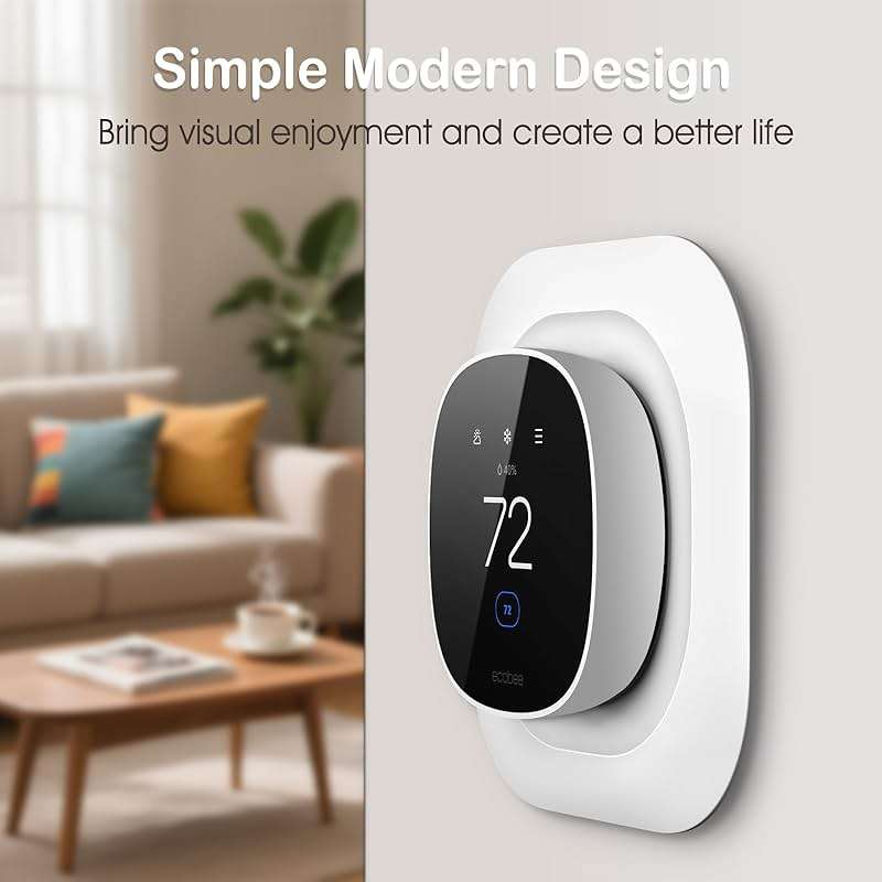 CaseBot Wall Plate for New 2025 ecobee Smart Thermostat Essential Thermostat, Practical and Stylish Trim Plate Bracket Cover Mount Holder, White - Image 3
