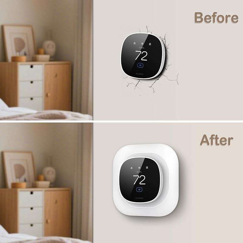 CaseBot Wall Plate for New 2025 ecobee Smart Thermostat Essential Thermostat, Practical and Stylish Trim Plate Bracket Cover Mount Holder, White - Image 4