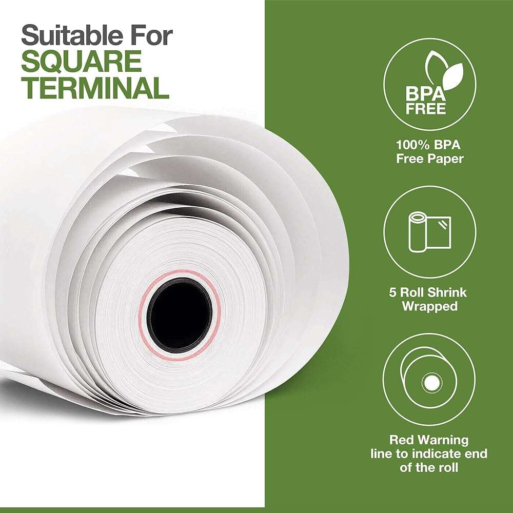 Receipt Paper Roll for Square Terminal Credit Card Machine -50 rolls - Image 4