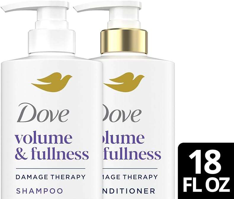 Dove Shampoo and Conditioner Set, Volume & Fullness – Daily Volumizing Hair Care Formula Infused with Collagen, 18 Oz Ea - Image 3