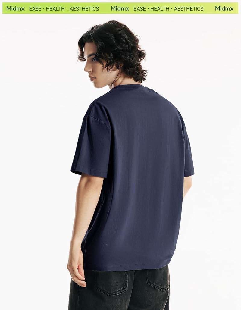MIDMX Heavyweight Cotton T-Shirts for Men Women Unisex Short Sleeve Tees Crewneck Tops Loose Casual - Image 3