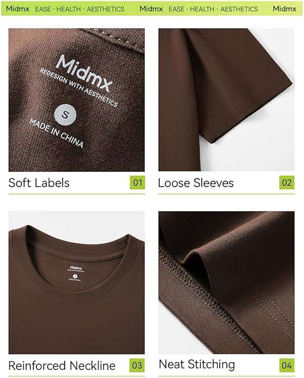 MIDMX Heavyweight Cotton T-Shirts for Men Women Unisex Short Sleeve Tees Crewneck Tops Loose Casual - Image 7