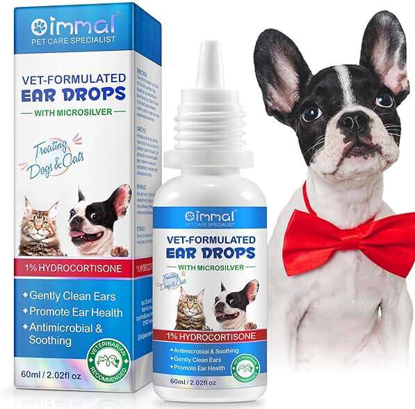 Vortexonix Cat & Dog Ear Infection Treatment Drops, Cat & Dog Ear Cleaner for Itchy Ear Relief, with 1% Hydrocortisone for Dog Ear Infections, Relieve Itchy Ears- 2.02 Fl.Oz - Image 1