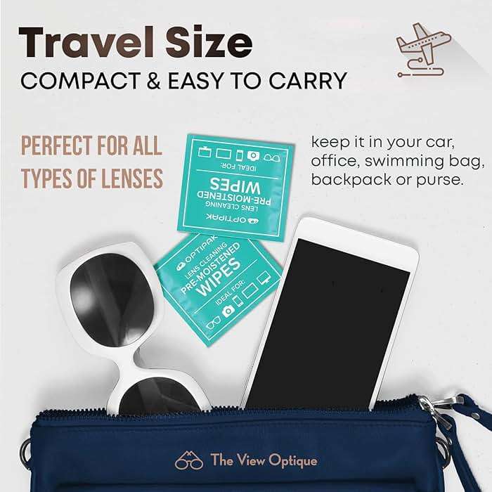 the view optique Anti-Reflective Safe Lens Cleaner Spray Kit – (1) 8oz Glasses Cleaner Spray & (26) Pre-Moistened Lens Wipes for Eyeglasses, Sunglasses, Lenses, Screens & Camera Cleaning Kit - Image 9
