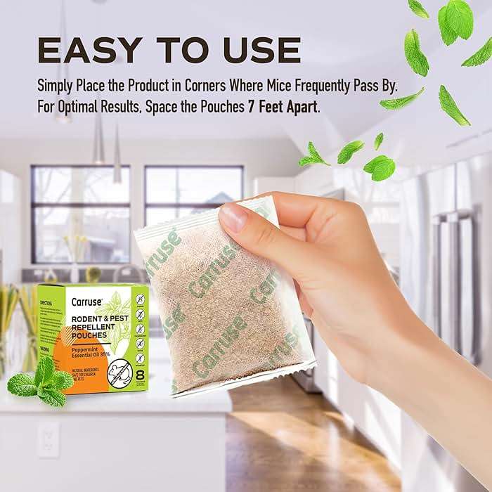Mouse Rodent Repellent Peppermint Oils: Rate/Spiders/Moths/Ants/Roaches/Silverfish Deterrent - Squirrel Repellent - Car Engines/RV/Truck/Boat/Garage/Shed/Cabin - Indoor Mice Repellent Pouches - Image 8