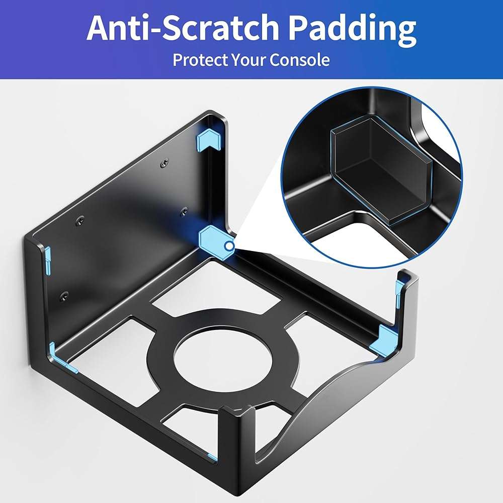 Wall Mount for Xbox Series X – Heavy-Duty Metal Console Holder with Ventilated Base and Silicone Pads – Space-Saving Xbox X Wall Bracket for Better Cooling and Easy Installation - Image 3