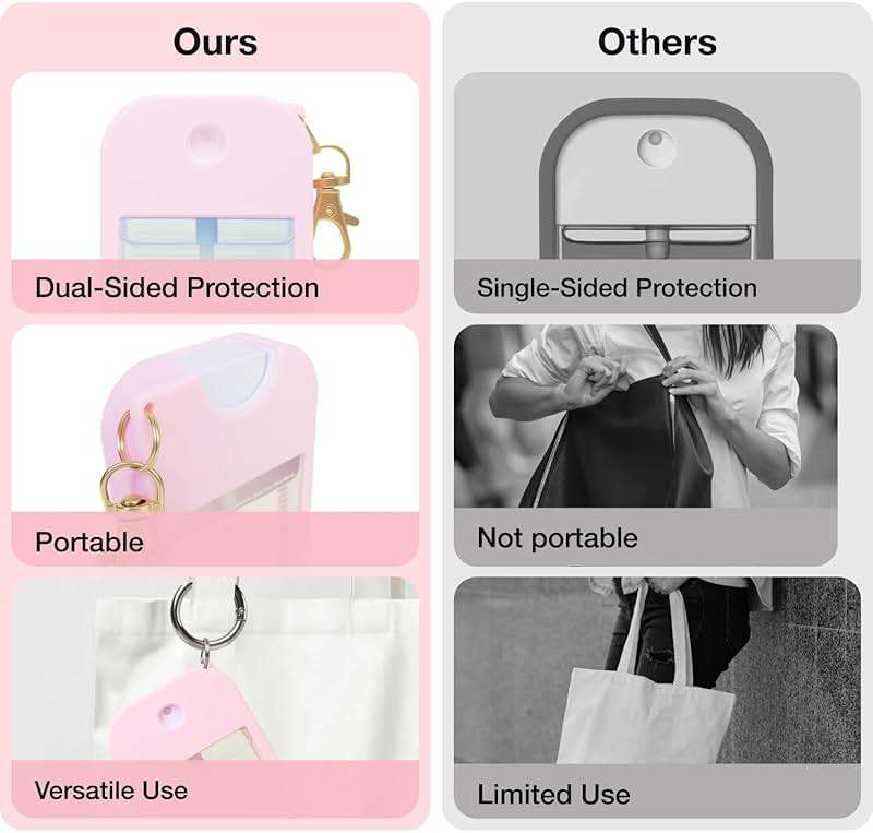 1 PC Soft Silicone Case for Touchland Power Mist (1FL. OZ./30 mL), Protective and Stylish Case with Keychain Compatible with Touchland Hand Sanitizer Spray (Pink) - Image 3