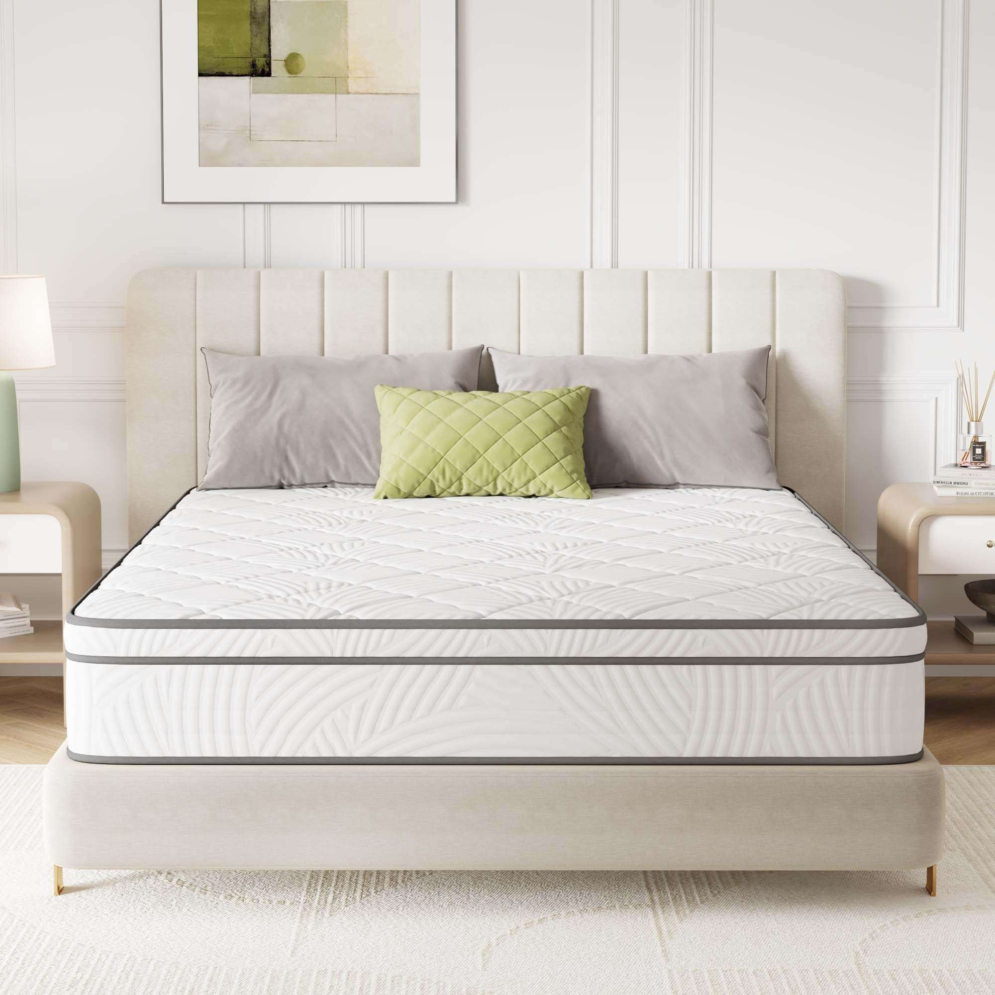 Novilla King Size Mattress 14 Inch, Hybrid Mattress King Size with Comfy Support, Bed Mattresses 14 Inch with Individual Pocket Springs for Motion Isolation & Pressure Relief, Certipur-Us Certified - Image 1
