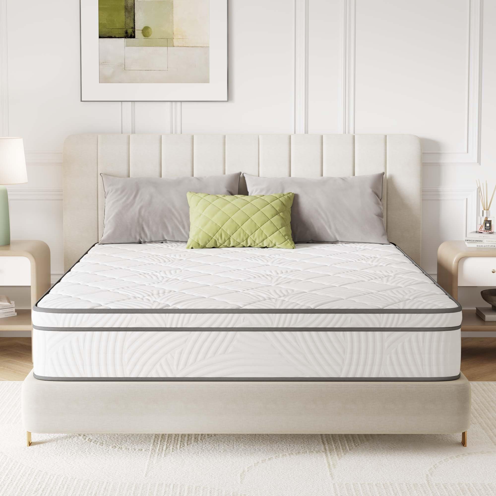 Novilla King Size Mattress 14 Inch, Hybrid Mattress King Size with Comfy Support, Bed Mattresses 14 Inch with Individual Pocket Springs for Motion Isolation & Pressure Relief, Certipur-Us Certified - Product Image