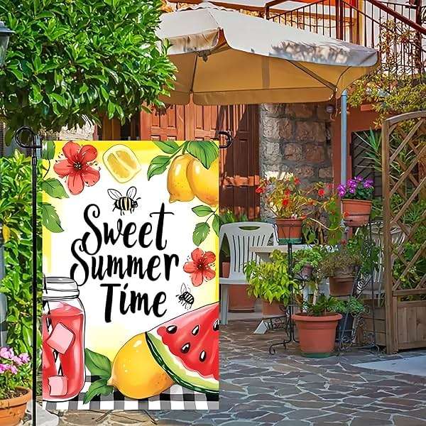 Summer Lemon Garden Flag 12x18 Inch Double Sided Sweet Summer Time Watermelon Garden Flag for Outside, Patio and Lawn-03 - Image 8