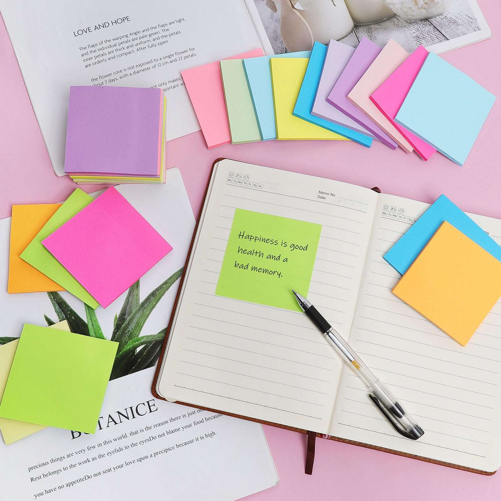 (24 Pack) Sticky Notes 3x3 in Post, 12 Bright Colors Sticky Note Self-Stick Notes Pads,Strong Adhesive, Easy to Post for Home, Office, Notebook - Image 6