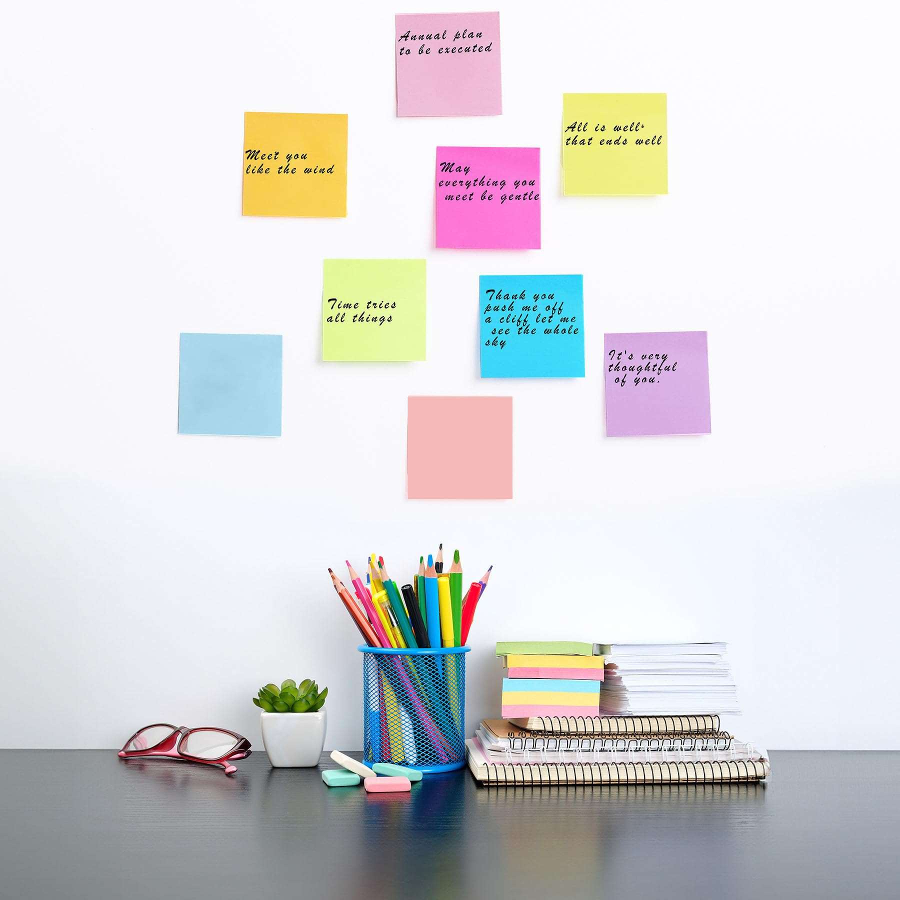 (24 Pack) Sticky Notes 3x3 in Post, 12 Bright Colors Sticky Note Self-Stick Notes Pads,Strong Adhesive, Easy to Post for Home, Office, Notebook - Image 7