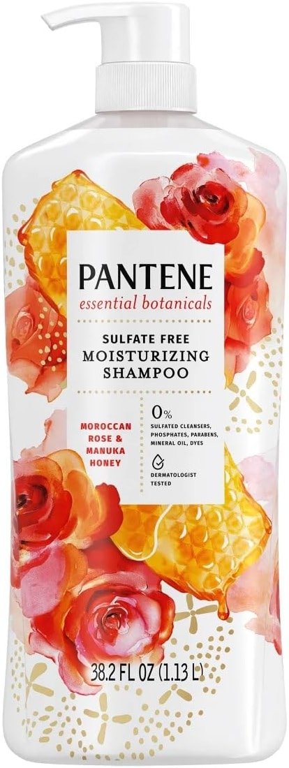 Pantene Essential Botanicals Moroccan Rose & Manuka Honey Shampoo, 38.2 Fl Oz - Product Image