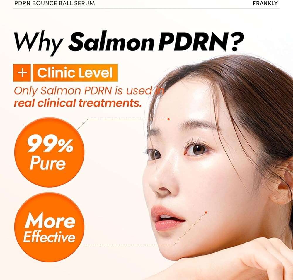 FRANKLY Salmon PDRN Bounce Ball Serum – 99% Pure Salmon DNA PDRN for Post Microneedling Recovery, Redness & Damaged Skin Repair | Glass Skin Korean Skincare | Lightweight, Non Sticky | 1.01 fl oz - Image 6