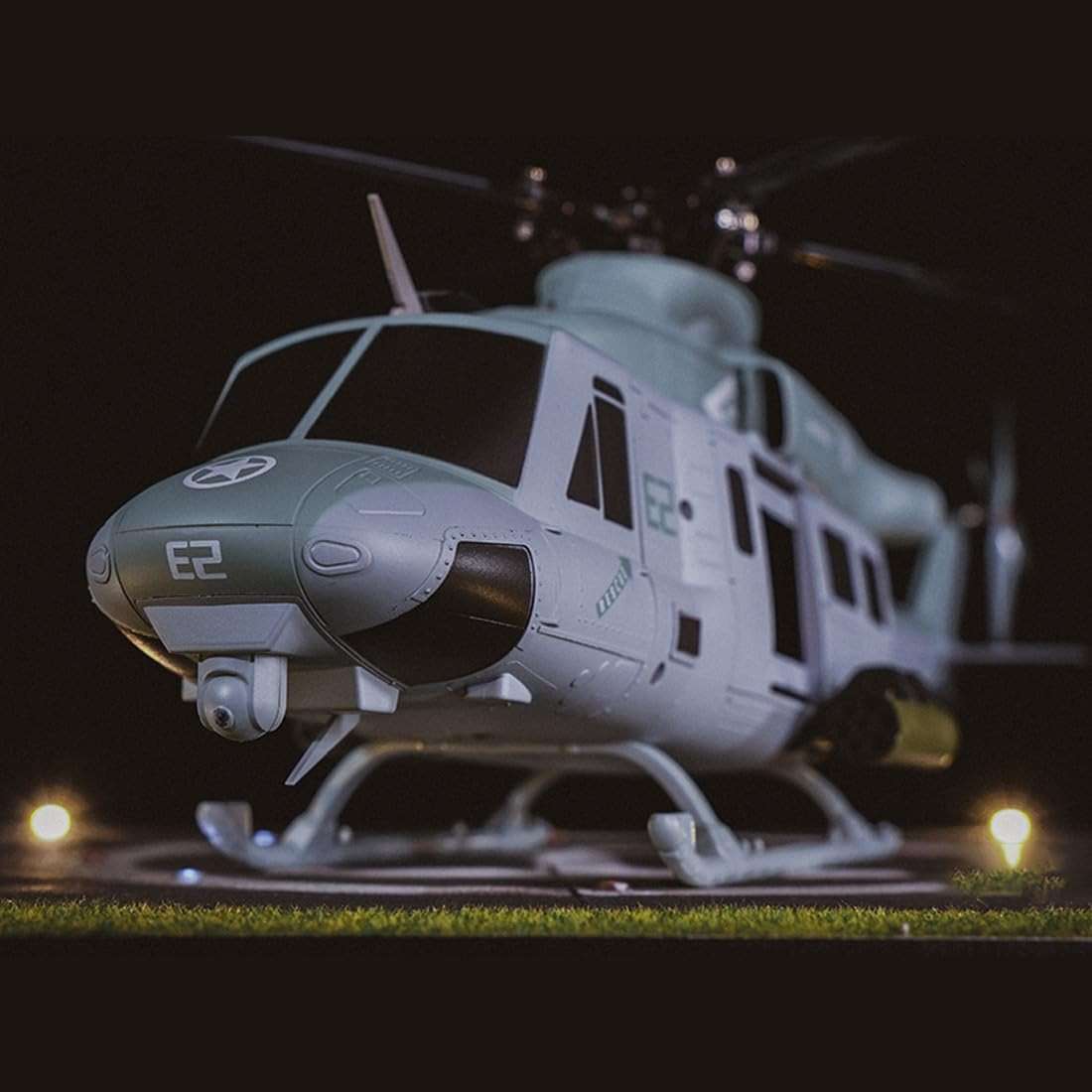 URFunModel GS E2 UH-1Y RC Helicopter for Adults, 2.4G 6CH Dual Brushless Direct Drive Military Remote Control Helicopter Model, GTS Flight Control Mode 2 Stunt RC Aircraft Toy Gift -RTF - Image 2