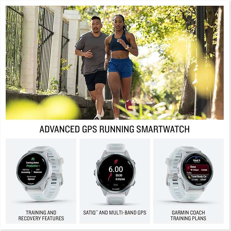Garmin® Forerunner® 570, 42mm, Advanced GPS Running and Triathlon Smartwatch, AMOLED Display, Training and Recovery Features, Cloud Blue Aluminum with Translucent Whitestone/Band - Image 2