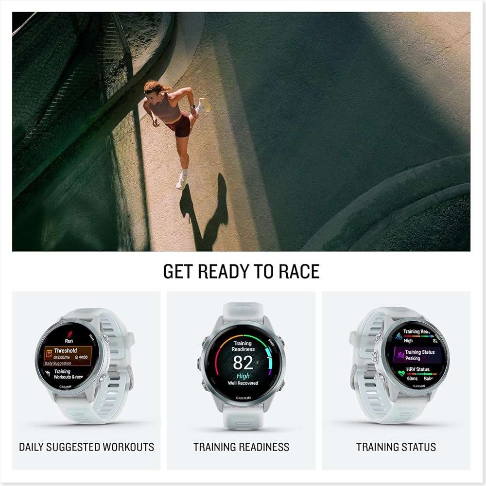 Garmin® Forerunner® 570, 42mm, Advanced GPS Running and Triathlon Smartwatch, AMOLED Display, Training and Recovery Features, Cloud Blue Aluminum with Translucent Whitestone/Band - Image 4
